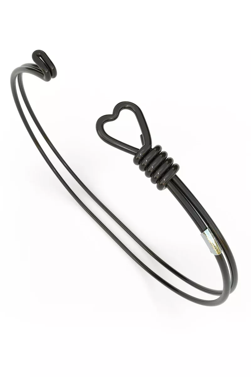 livy-love-knot-bangle-small-platinum-black &Livy Love Knot Bangle Small Platinum Black