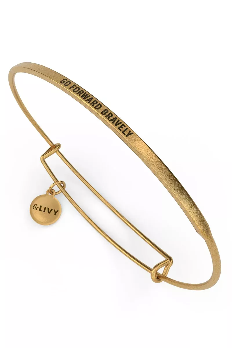 livy-posy-bracelet-go-forward-bravely-antique-gold &Livy Posy Bracelet Go Forward Bravely Antique Gold