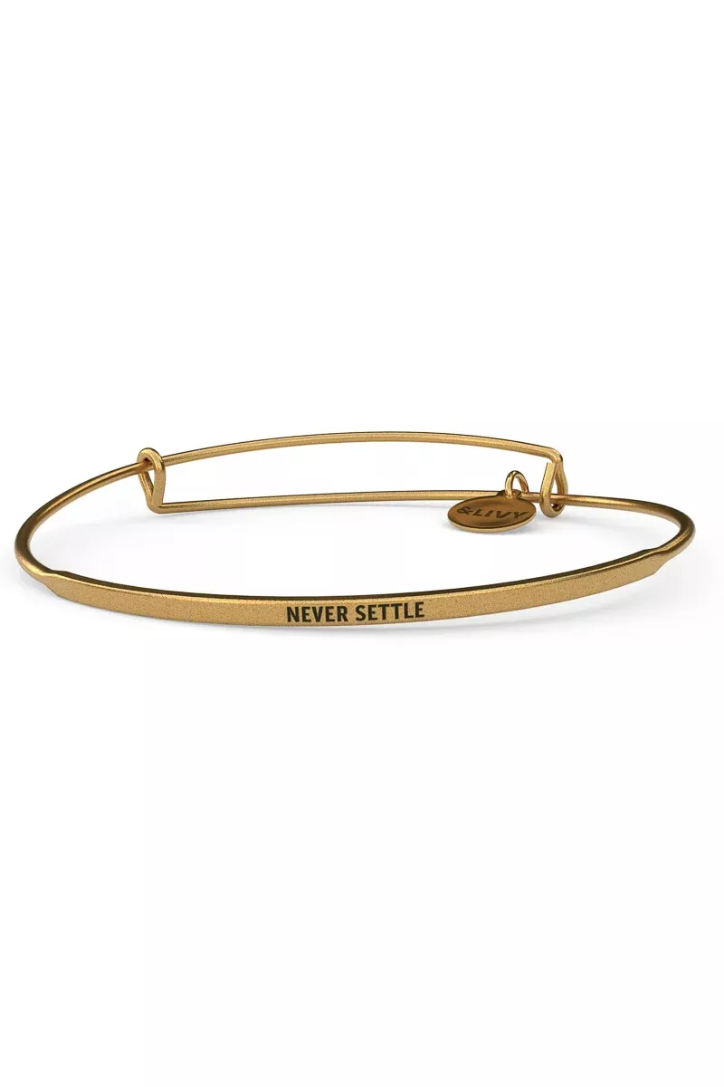 livy-posy-bracelet-never-settle-antique-gold &Livy Posy Bracelet Never Settle Antique Gold