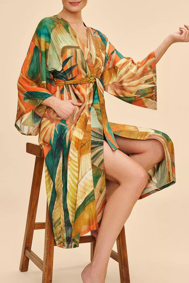 powder-design-kimono-gown-painted-palms Powder Design Kimono Gown Painted Palms