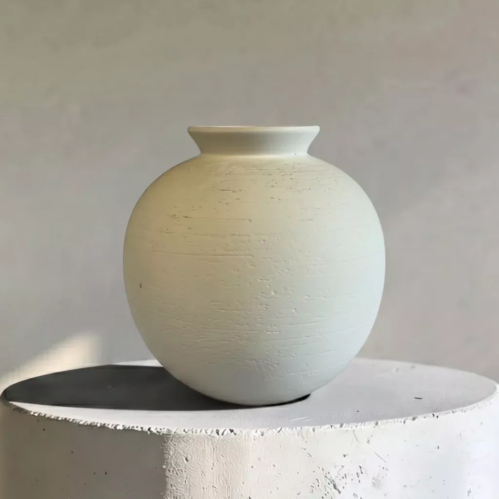 relic-terracotta-vessel-hand-painted-in-linen-white-10-2-d-x-10-6-h Relic, Terracotta Vessel, Hand-painted in Linen White, 10.2"D x 10.6"H