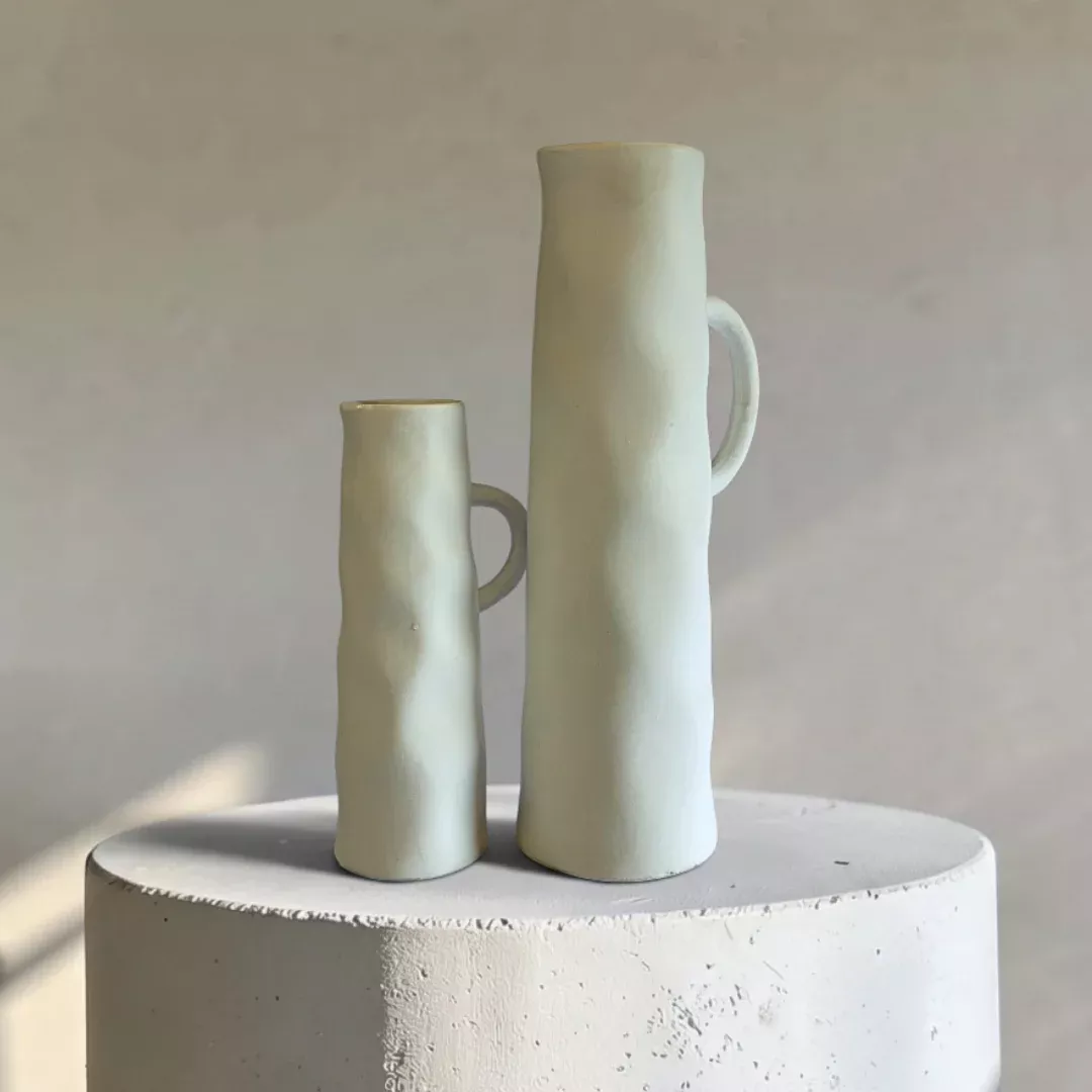 savannah-pitcher-style-terracotta-vessel-handpainted-in-linen-white-or-jet-black Savannah Pitcher-Style, Terracotta Vessel, Handpainted in Linen White or Jet Black
