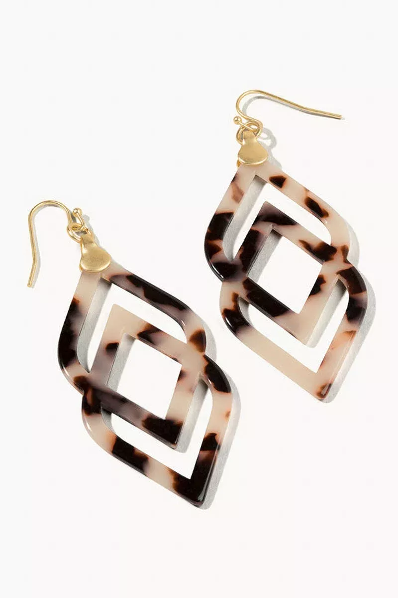 Spartina Deco Drama Earrings White Tortoise