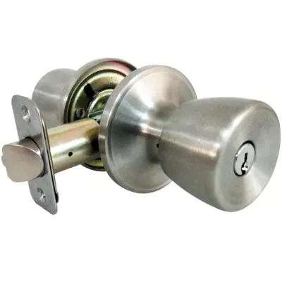 tru-guard-entry-lockset-medium-tulip-style-knob-stainless-steel Tru-Guard Entry Lockset, Medium Tulip-Style Knob, Stainless Steel
