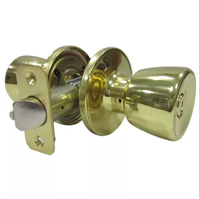 tru-guard-medium-tulip-style-knob-entry-lockset-polished-brass Tru-Guard Medium Tulip-Style Knob Entry Lockset, Polished Brass