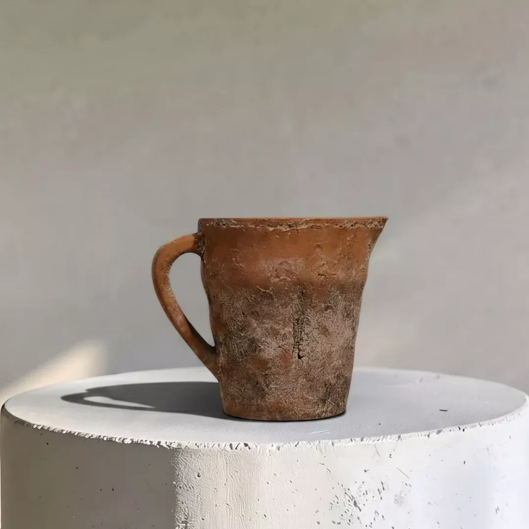 valencia-carafe-style-cement-planter-hand-painted-in-aged-terracotta-or-aged-whi Valencia Carafe-Style Cement Planter, Hand-Painted in Aged Terracotta or Aged White, 8.5"D x 7"H
