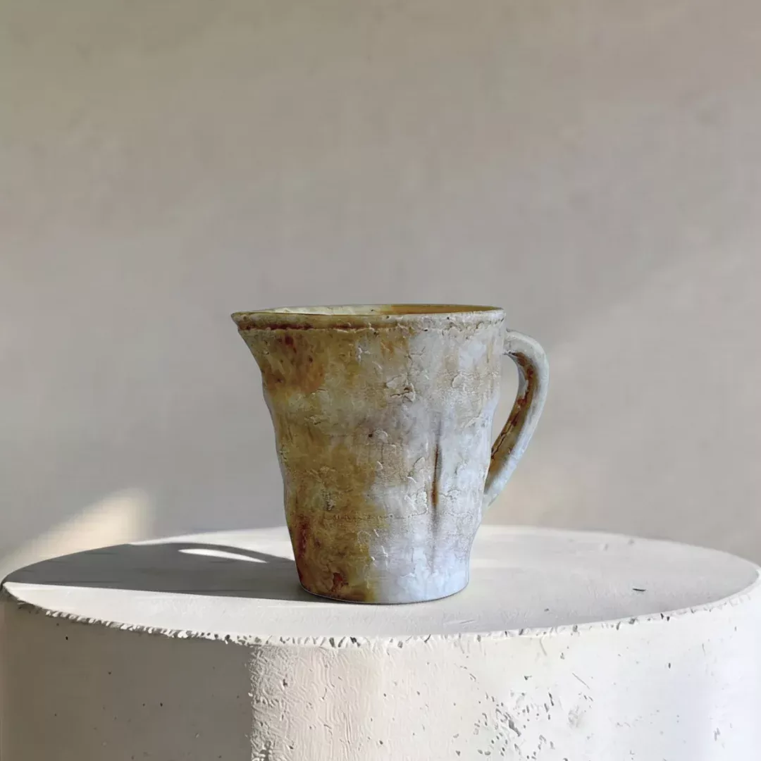 valencia-carafe-style-cement-planter-hand-painted-in-aged-white-or-aged-terracot Valencia Carafe-Style Cement Planter, Hand-Painted in Aged White or Aged Terracotta, 8.5"D x 7"H