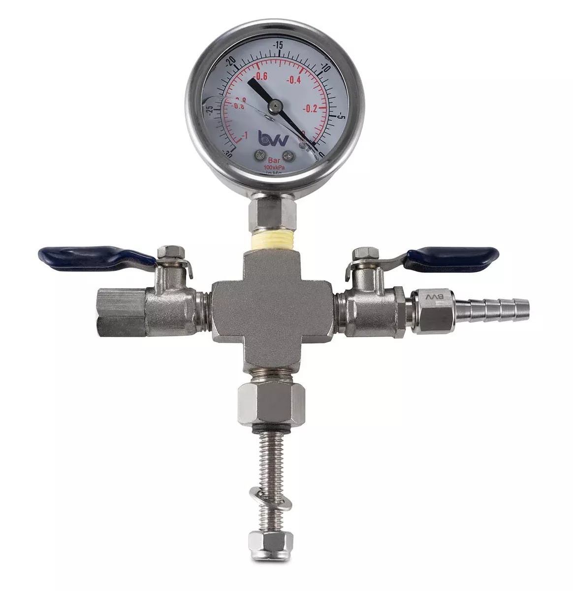 valve-manifold-cross-with-hose-barb-vacuum-gauge Valve Manifold - Cross with Hose Barb and Vacuum Gauge