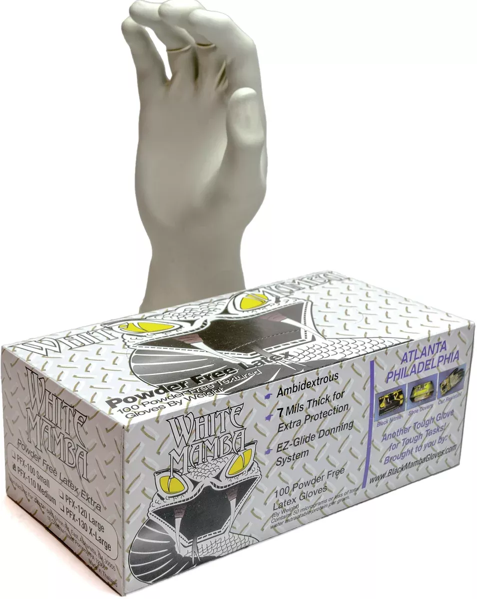 white-mamba-7mil-latex-gloves-x-large-case-10-boxes-100-per-box White Mamba 7mil Latex Gloves,X-Large - Case of 10 boxes (100 per box)
