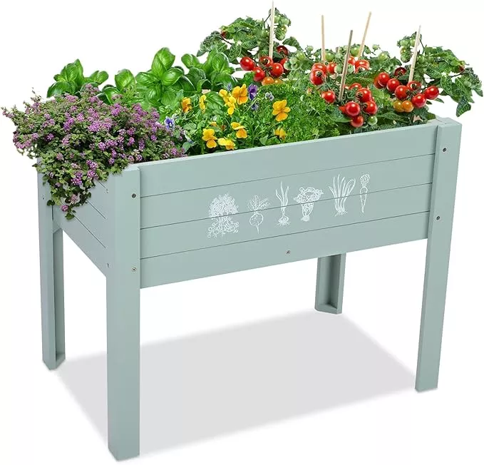 wonder-garden-raised-garden-bed-planters-outdoor-plants-wood-planter-boxes-outdo WONDER GARDEN Raised Garden Bed-Planters for Outdoor Plants - Wood Planter Boxes Outdoor for Kids with Legs and DIY Chalkboard for Vegetables Flower Herb