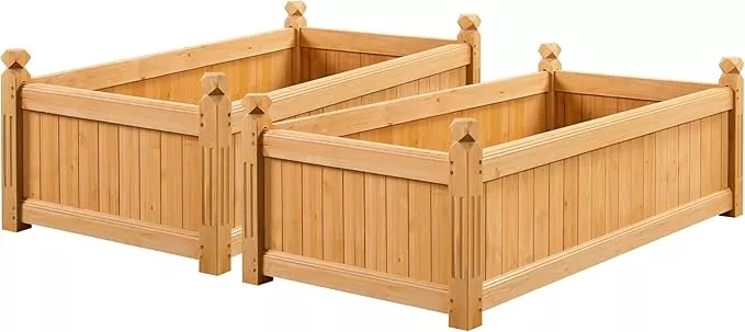 yaheetech-46-l-23-5-w-16-h-wooden-raised-garden-bed-horticulture-wood-rectangula Yaheetech 46″ L × 23.5″ W × 16″ H Wooden Raised Garden Bed, Horticulture Wood Rectangular Garden Planter Outdoor, Raised Planter Box for Yard/Greenhouse/Vegetable/Flower/Herbs, Light Brown