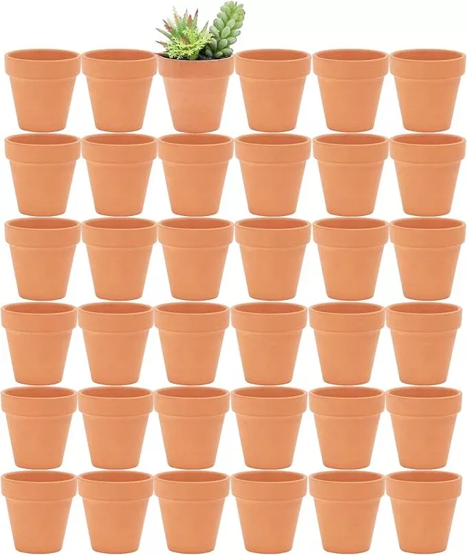 Yishang 2.5 inch Terracotta Pots with Drainage Holes,Small Mini Clay Ceramic Pottery Planter,Cactus Flower Terra Cotta Pots,Succulents Nursery Pots for Indoor/Outdoor Plants,Crafts,Wedding-72 Pack