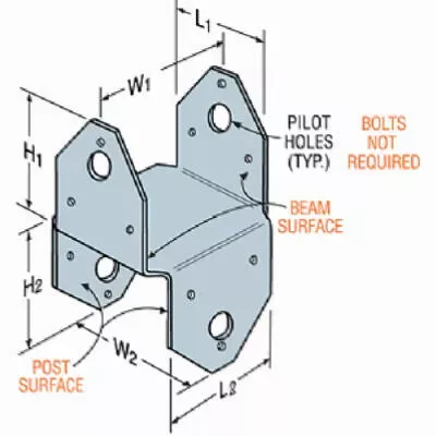 z-max-4x4-post-beam-connector-steel Z-Max 4x4 Post & Beam Connector, Steel