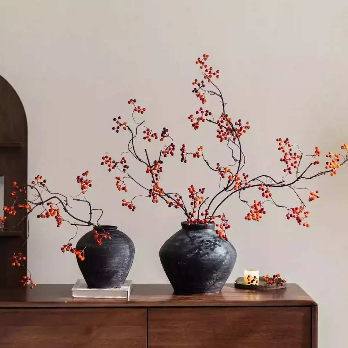 zen-style-red-berry-stem-37-5-tall Zen Style Red Berry Stem 37.5" Tall