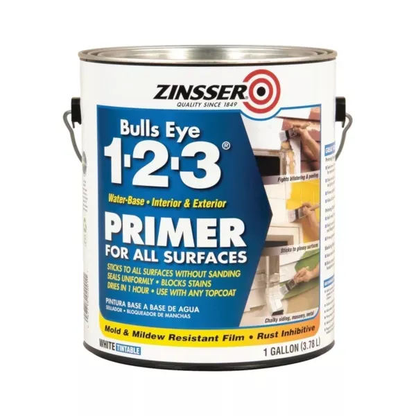 zinsser-bulls-eye-1-2-3-water-base-primer-1-gal Zinsser, Bulls Eye 1-2-3 Water-Base Primer, 1 gal