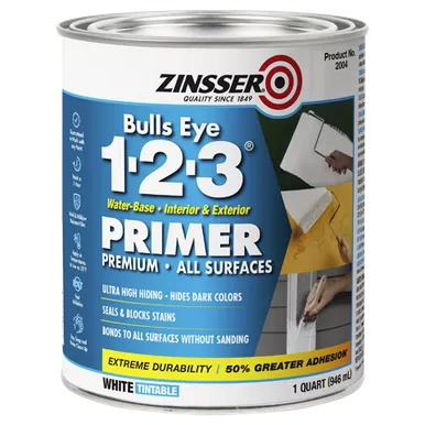 zinsser-bulls-eye-1-2-3-water-base-primer-all-surfaces-1-qt Zinsser Bulls Eye 1-2-3 Water-Base Primer for All Surfaces - 1 qt